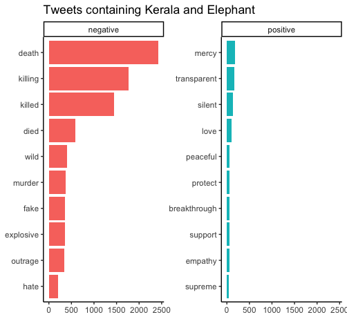 positive and negative tweets about kerala elephant